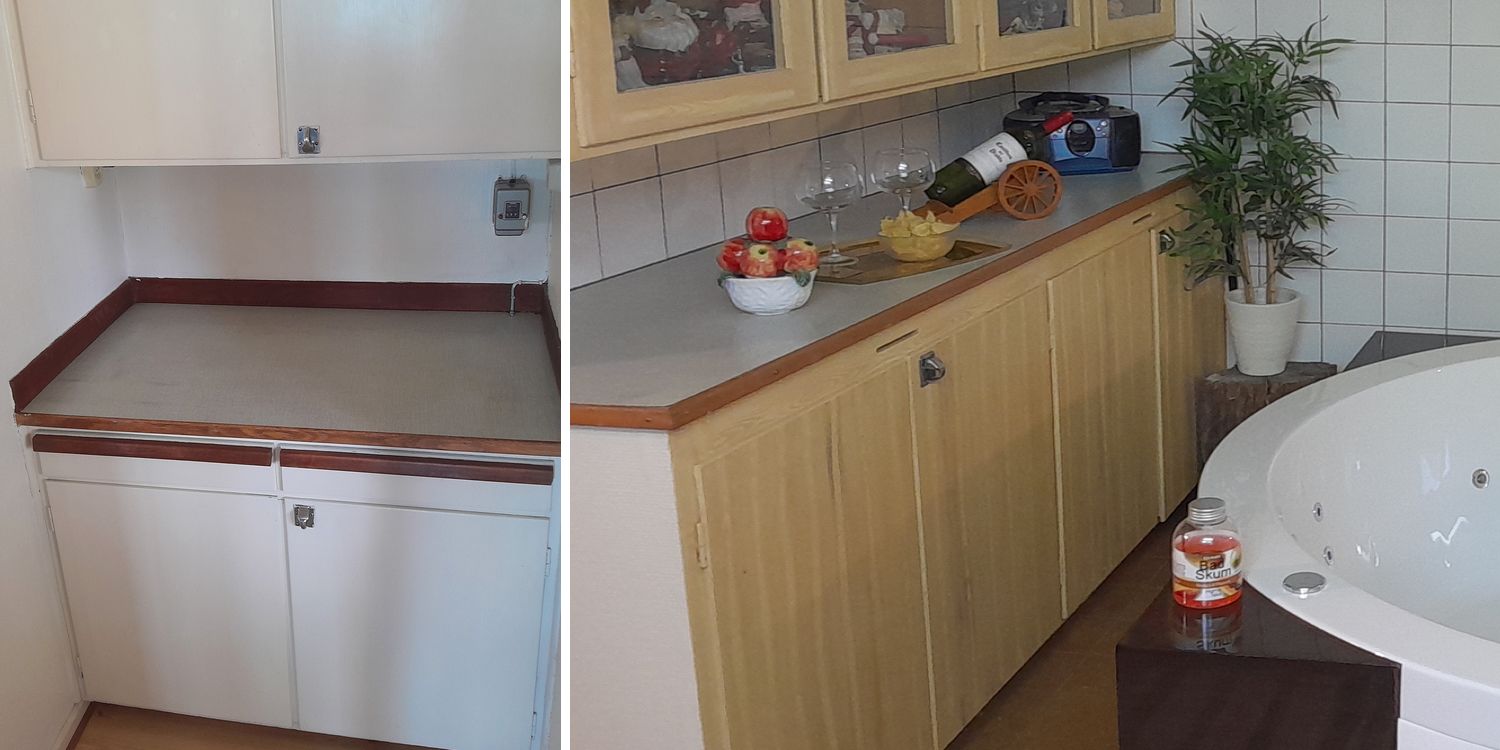 Perstorp, bänkskivor med linnemönster